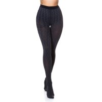 Trendy Damen Strumpfhose mit Muster 90 den Schwarz