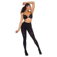 Womens party tights pantyhose with rhinestones 80 den black