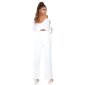 Cropped womens long-sleeved off-the-shoulder top white