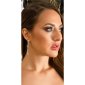 Thin womens rhinestone pendant stud earrings gold
