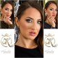 Glittering womens statement stud earrings silver