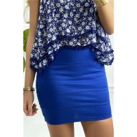 Sexy womens mini skirt with zipper at the rear royal blue...