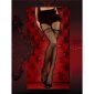Ballerina Damen Nylon Strumpfhose in Straps-Optik Schwarz