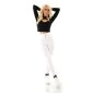 Hautenge Damen Highwaist Röhrenjeans mit Cut-Outs Weiß