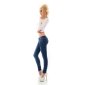 Womens skinny jeans with zips crashed look dark blue UK 12 (M)