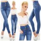 Womens high waist skinny jeans used look dark blue UK 10 (S)