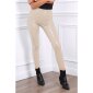 Shiny womens leggings in latex look wet look beige