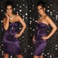 Sexy satin bandeau dress purple