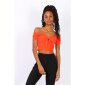 Womens off-the-shoulder crop top with knot orange