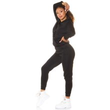 Womens loungewear set hoodie + trousers black