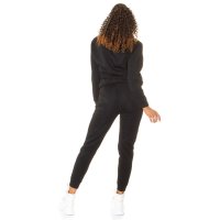 Womens loungewear set hoodie + trousers black