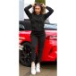 Womens loungewear set hoodie + trousers black