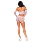 Sexy 2 pcs womens stretch mesh dress with gloves white