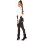 Womens knitted crop sweater with turtle neck creme-white