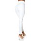 Glossy womens high waist vinyl trousers latex look white