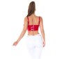 Bauchfreies Damen Träger Crop-Top in Latex-Look Rot