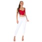 Cropped womens strappy top in latex look red