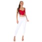 Bauchfreies Damen Träger Crop-Top in Latex-Look Rot