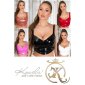 Cropped womens strappy top in latex look white