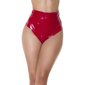 Sexy womens high waist gogo hot pants in latex look red