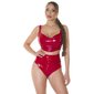 Sexy womens high waist gogo hot pants in latex look red