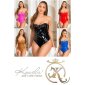 Sexy Damen Lack-Bodysuit Latex-Look Gogo Clubwear Braun