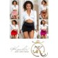 Short womens satin mini skirt with side slit red