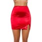 Short womens satin mini skirt with side slit red UK 10 (S)