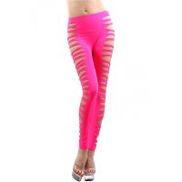 Sexy Clubwear Leggings mit Cut-Outs an den Seiten Neon Pink