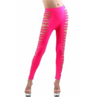 Sexy Clubwear Leggings mit Cut-Outs an den Seiten Neon Pink