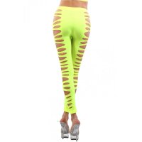 Sexy Clubwear Leggings mit Cut-Outs an den Seiten Neon Gelb