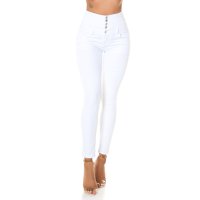 Womens skinny high waist drainpipe jeans white UK 10 (S)
