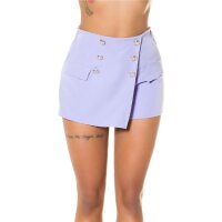 Kurzer Damen Hosenrock/Skort mit Deko-Knöpfen Flieder