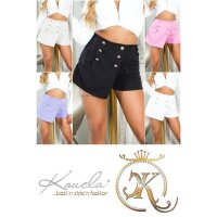 Kurzer Damen Hosenrock/Skort mit Deko-Knöpfen Flieder