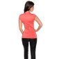 Elegantes Damen Kurzarm-Shirt in Military-Look Coral