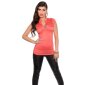Elegantes Damen Kurzarm-Shirt in Military-Look Coral