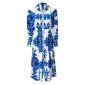 Langes Damen Sommer Maxikleid mit Paisley-Muster Weiß-Blau