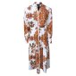 Long womens summer maxi dress with paisley pattern cream-brown