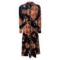 Langes Damen Sommer Maxikleid mit Paisley-Muster Schwarz-Braun