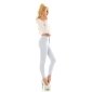 Sexy womens high waist skinny jeans with lacing light blue UK 14 (L)