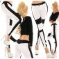 Damen Röhrenjeans in Bi-Color Design Weiß-Schwarz