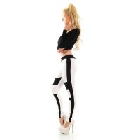 Womens skinny drainpipe jeans in bicolour design white/black UK 16 (XL)