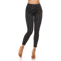 Womens high waist trousers with polka-dot pattern...
