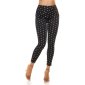 Womens high waist trousers with polka-dot pattern black/white
