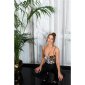 Womens strappy crop top with animal print tiger