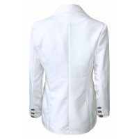 Elegant womens business blazer jacket with buttons creme-white
