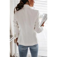 Elegante Damen Business Blazer-Jacke mit Knöpfen Cremeweiß 40 (L)