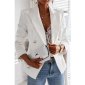 Elegante Damen Business Blazer-Jacke mit Knöpfen Cremeweiß 40 (L)