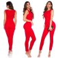 Eleganter ärmelloser Damen Overall Jumpsuit Rot