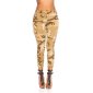 Damen 7/8 Skinny Cargo Jeans in Army-Look Camouflage Beige